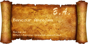 Benczur Anzelma névjegykártya